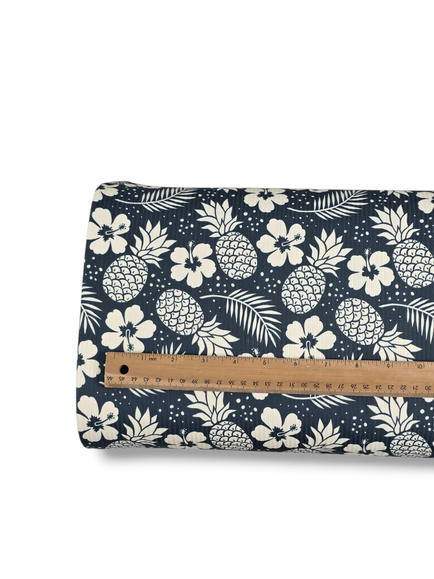 *Unique Design* Willow Ribbed Knit Hibiscus Garden Navy