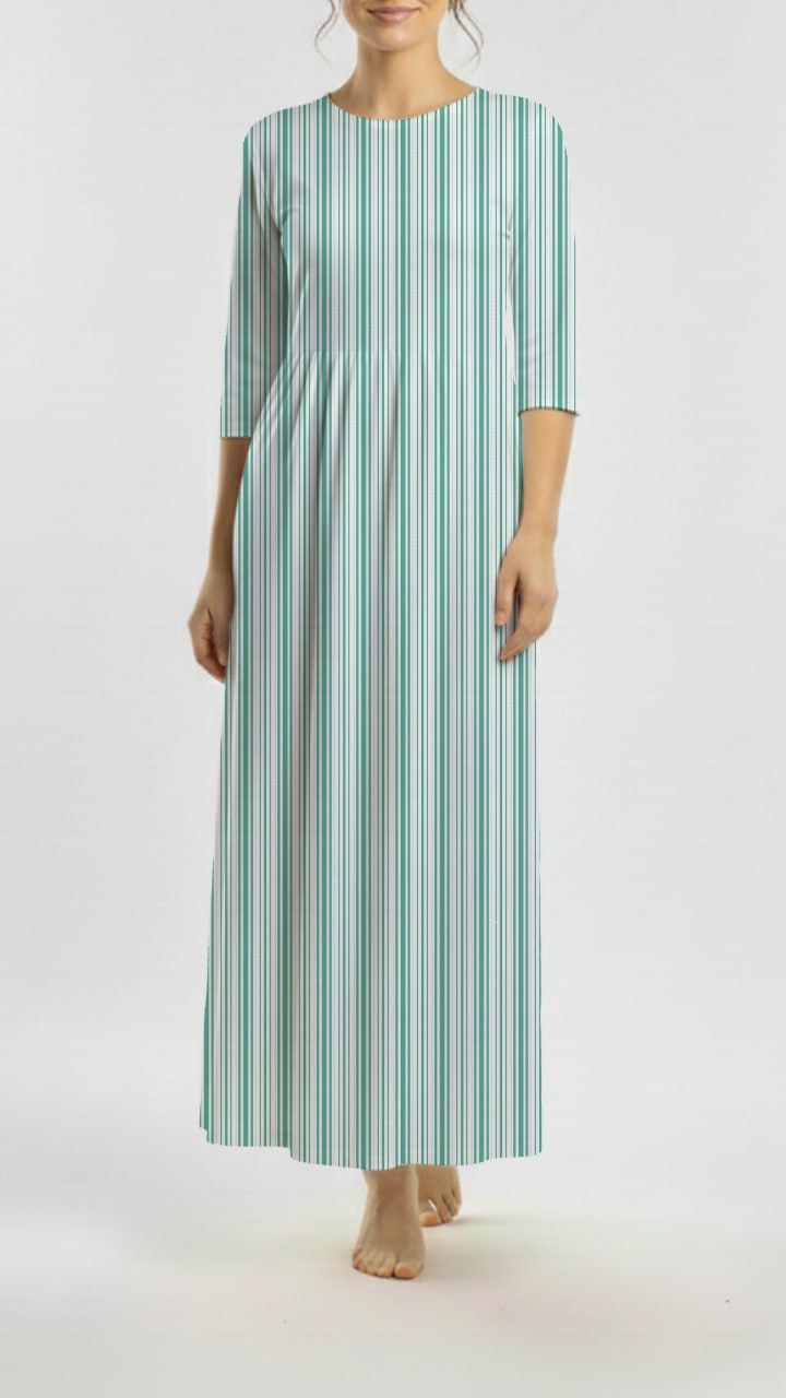*Unique Design* Willow Ribbed Knit Coastal Stripe Seafoam