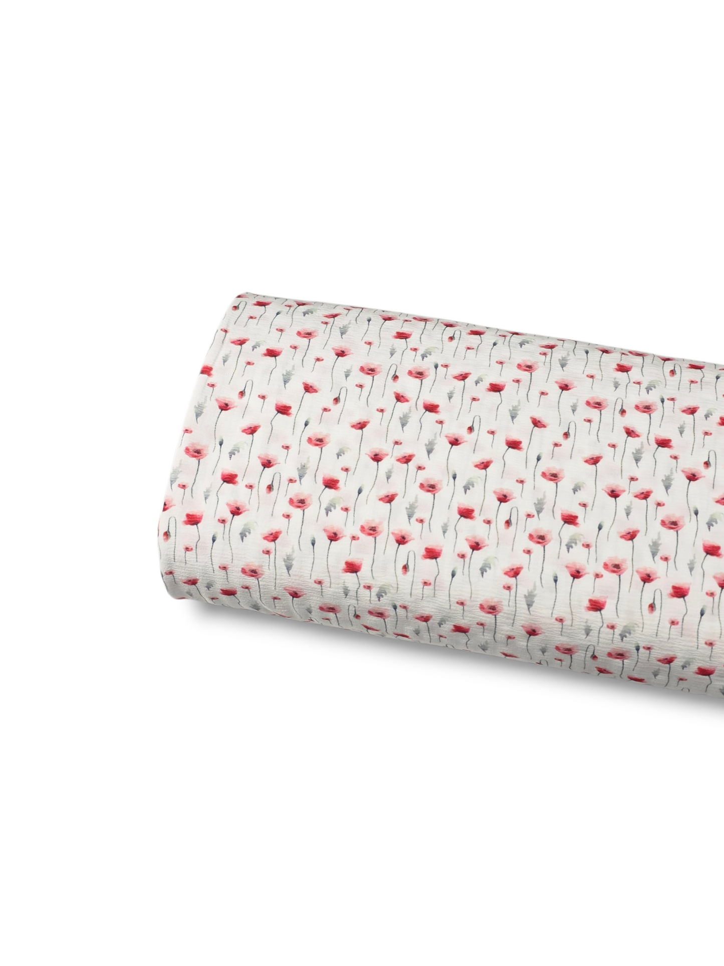 *Unique Design* Crinkled Crepe Blushing Poppies White