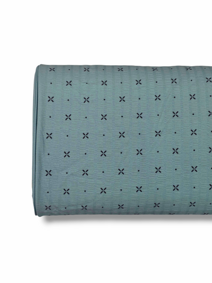 *Unique Design* Crinkled Crepe Cross Stitch Dark Teal