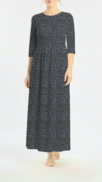 *Unique Design* Tricot Knit Leopard Neutral Navy