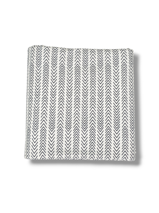 Reign Rib Knit Chevron Stripe White