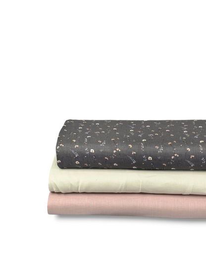 * Unique Design * Linen Ivory Wildflowers Mocha