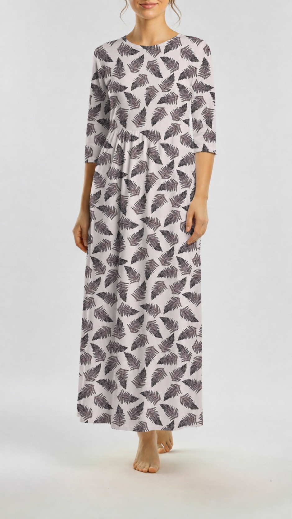 * Unique Design * Ribbed Knit Cotton Feel Forest Fern Blush