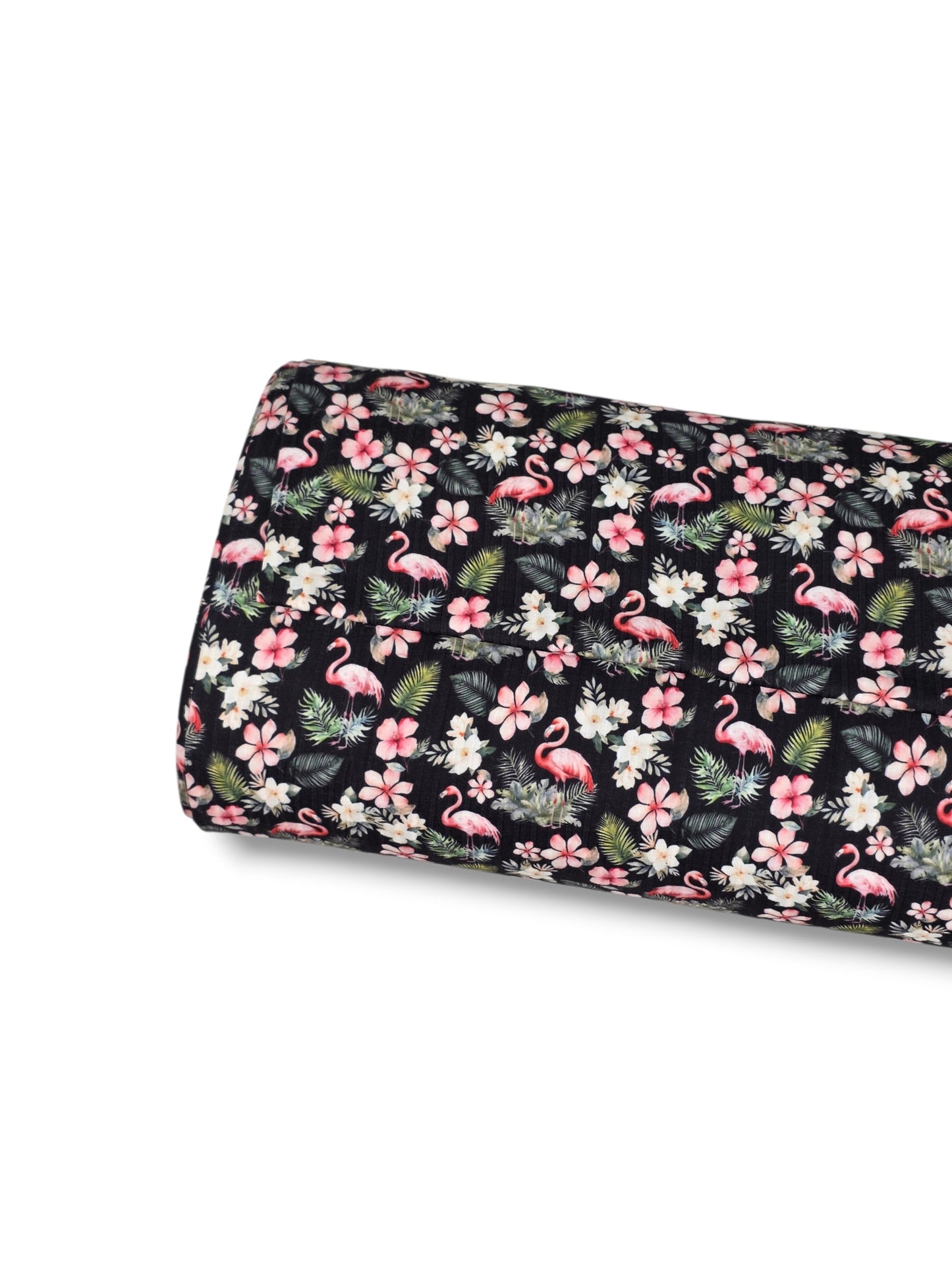 *Unique Design* Ribbed Knit Cotton Feel Flamingo Floral Black