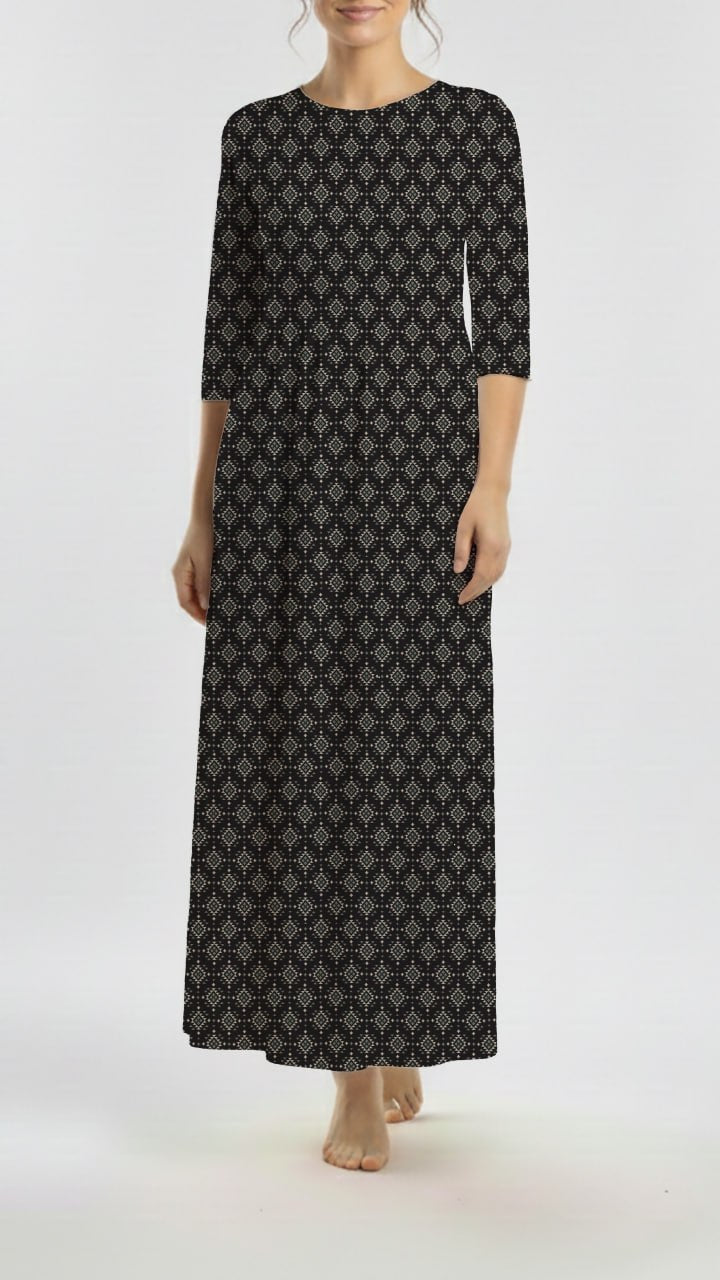 * Unique Design * Cotton Knit Rustic Aztec Black