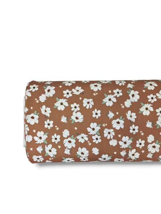 * Unique Design * Willow Ribbed Knit Cottage Daisy Brown