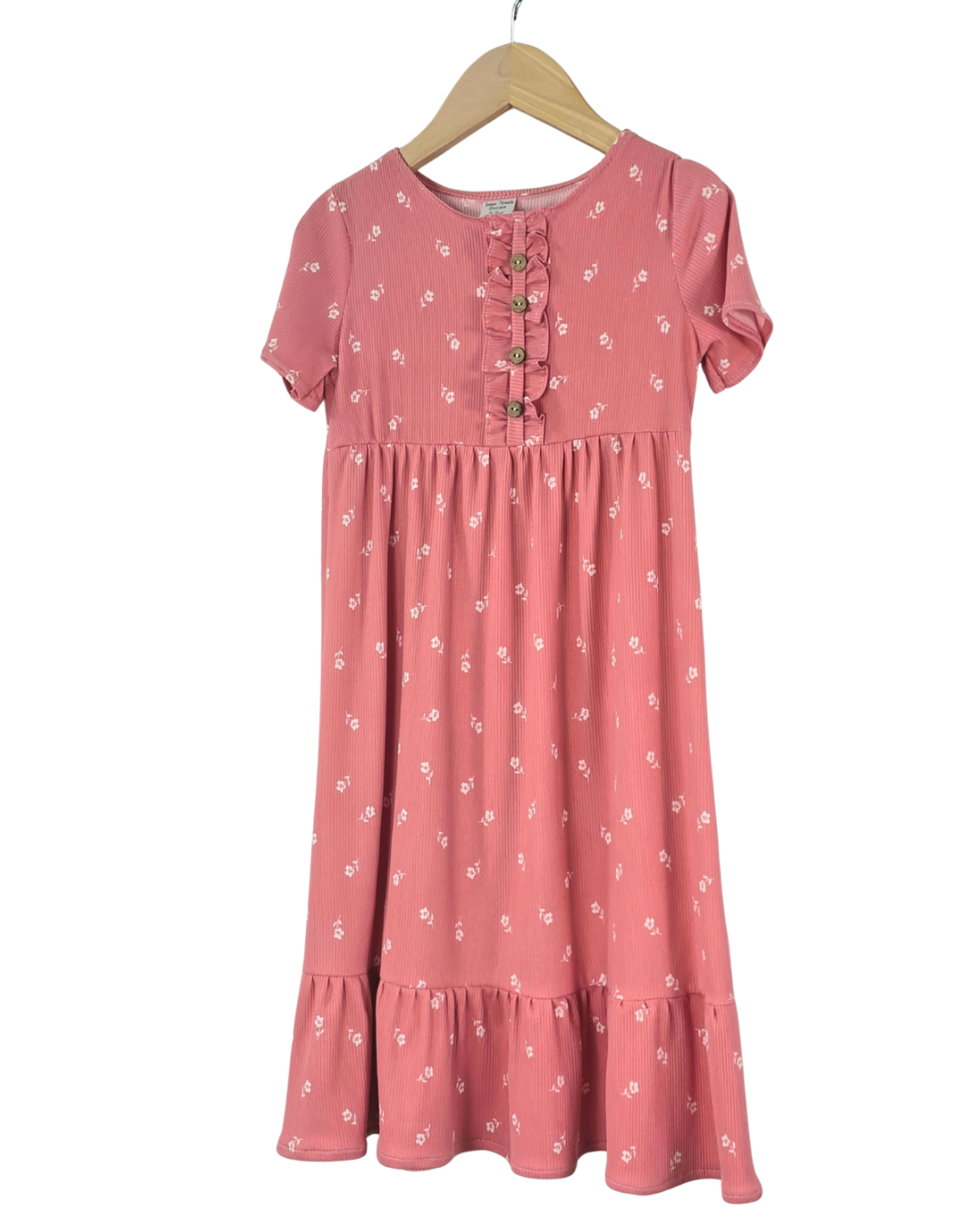 2-3 Yr Ribbed Knit Posie Pink Dress