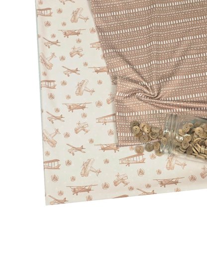 *Unique Design* Swiss Dot Knit Vintage Flight Tan