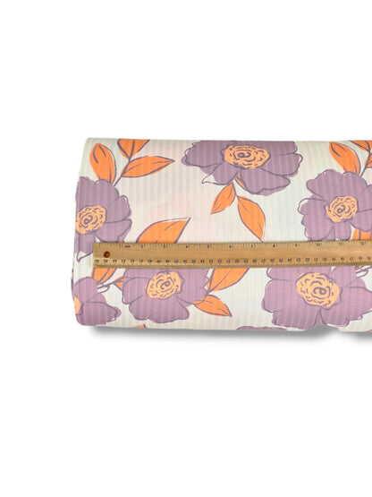 *Unique Design* Ribbed Knit Cotton Feel Airy Blossom Lavender
