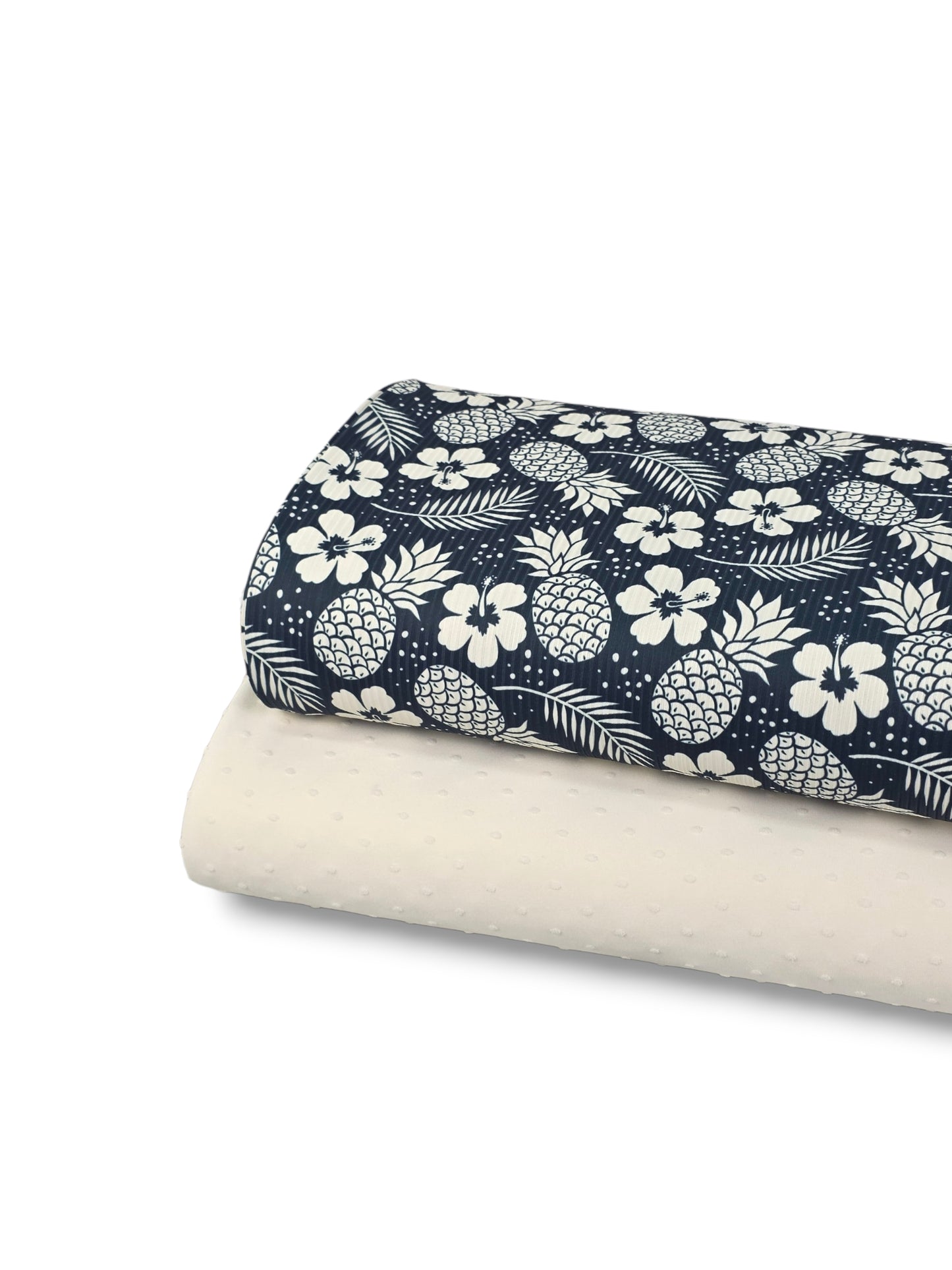 *Unique Design* Willow Ribbed Knit Hibiscus Garden Navy