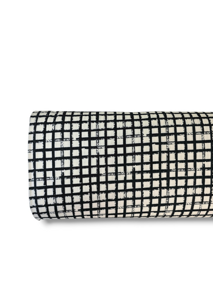 * Unique Design * Ribbed Knit Cotton Feel Brushed Checks Black