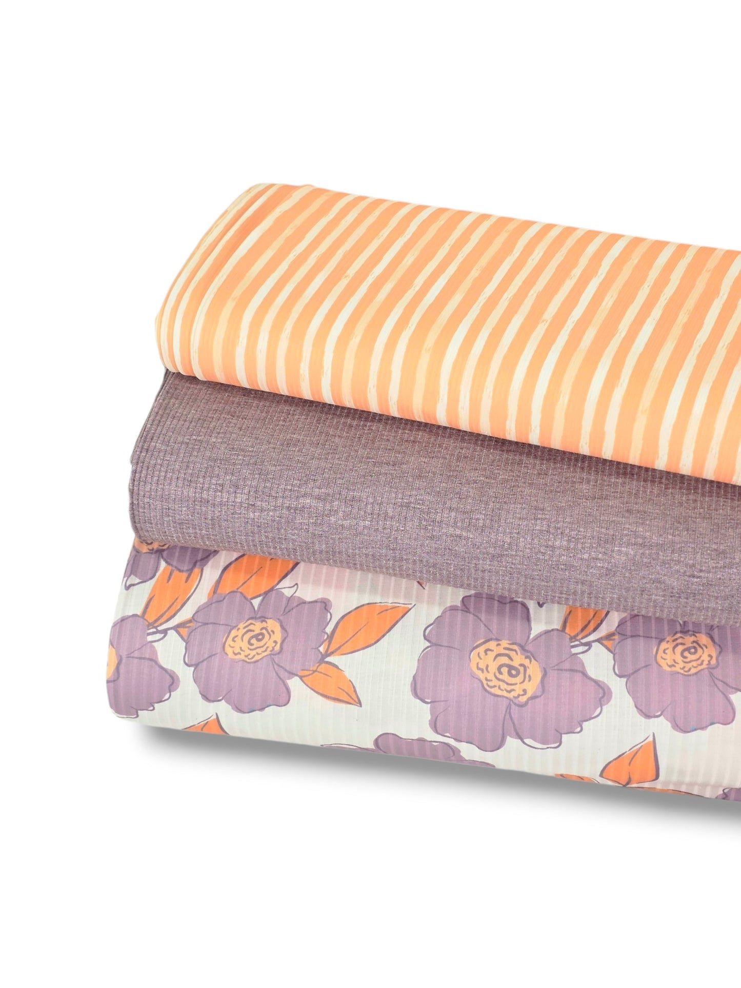 *Unique Design* Ribbed Knit Cotton Feel Airy Blossom Lavender