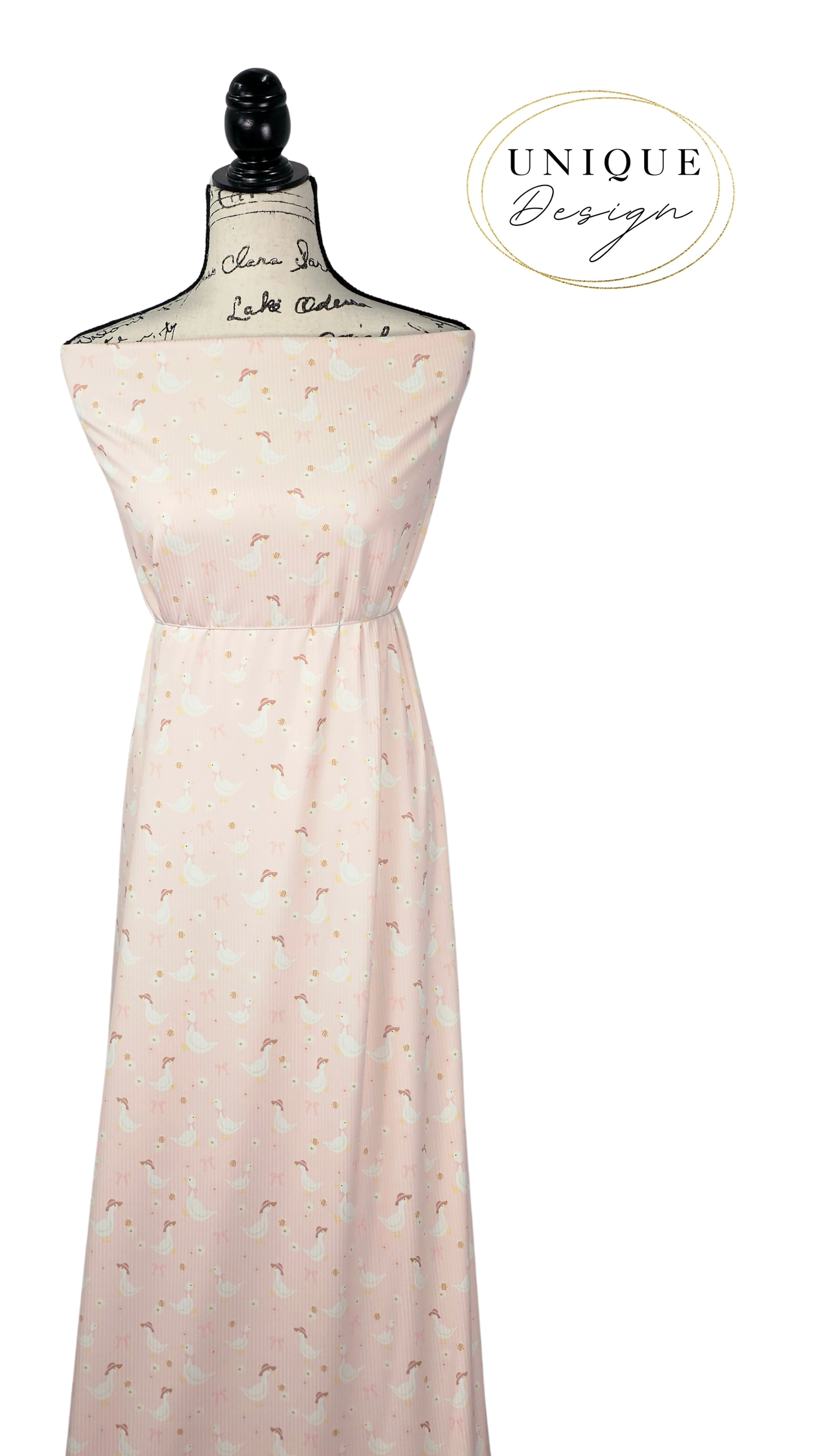 * Unique Design * Willow Ribbed Knit Little Ducklings Pale Pink