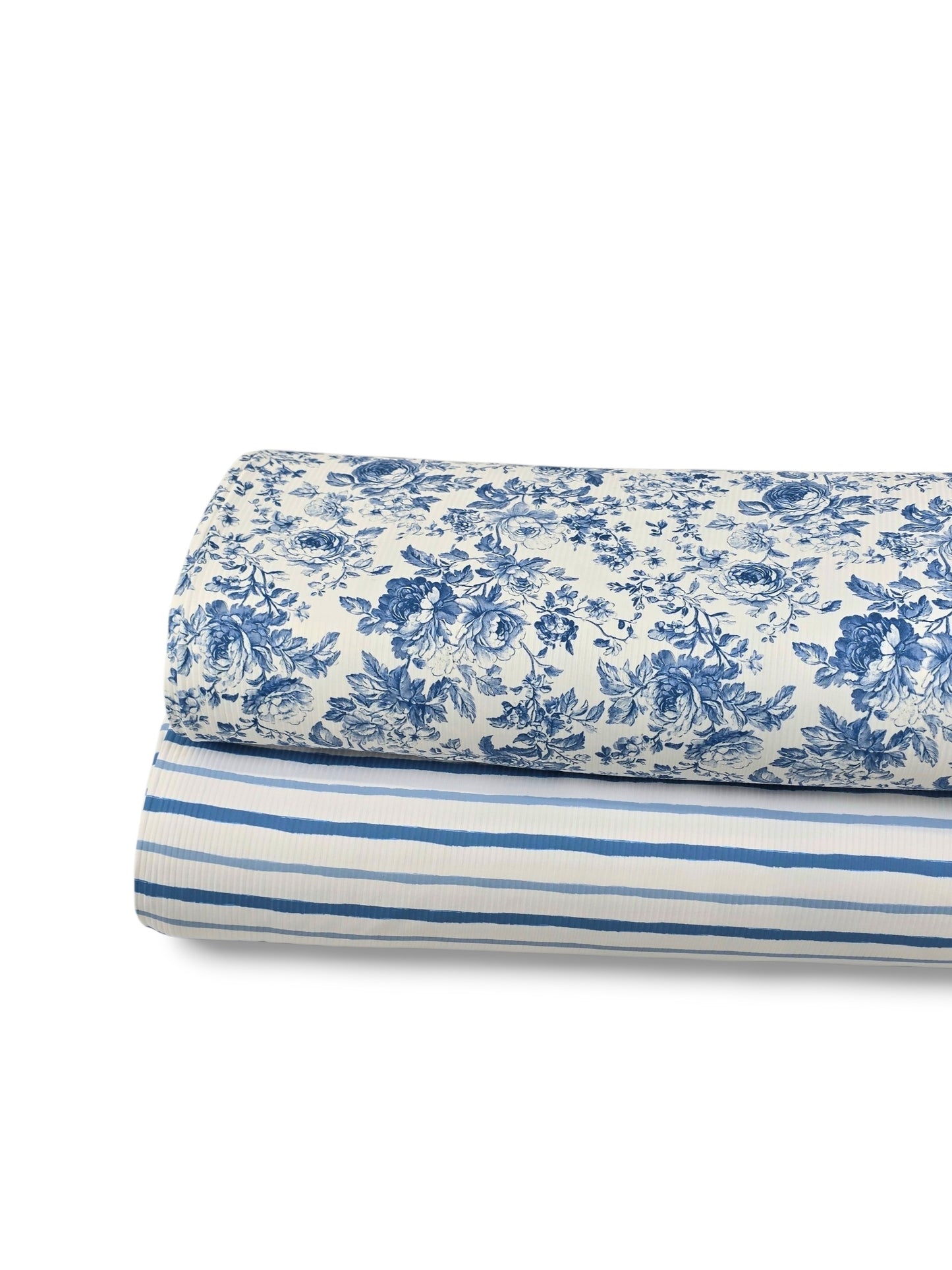 *Unique Design* Willow Ribbed Knit Cottage Blue Blossoms