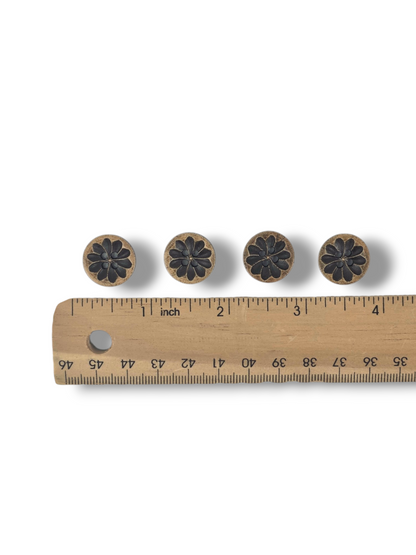 Vintage Wooden Brown Button 18 mm