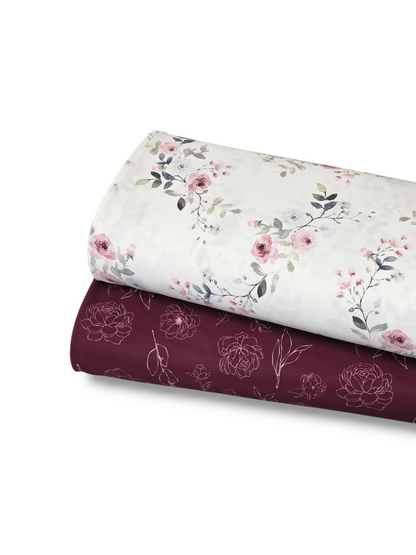 * Unique Design * Cloud Poly Peony Sketch Wine