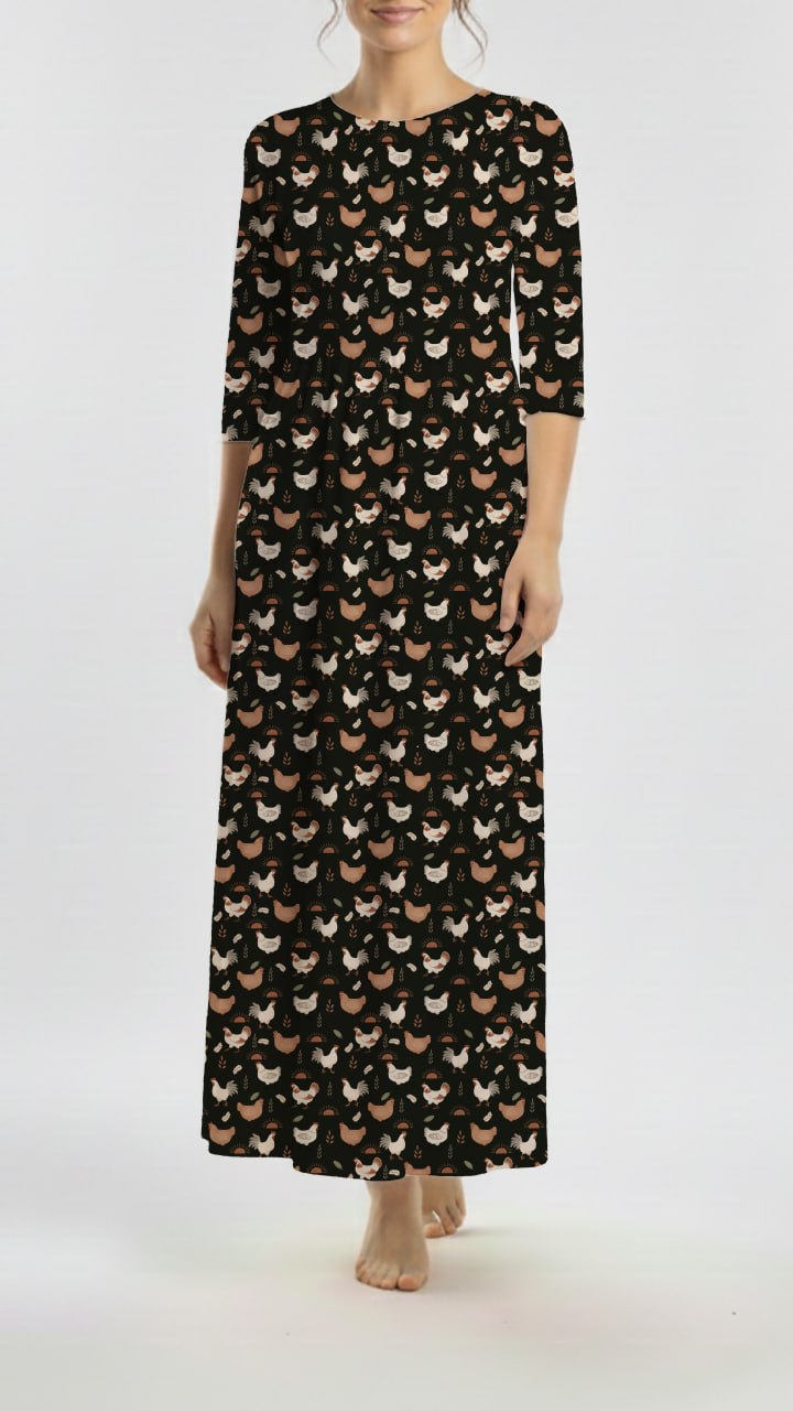 *Unique Design* Swiss Dot Knit Sunrise Coop Black