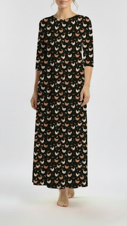 *Unique Design* Swiss Dot Knit Sunrise Coop Black