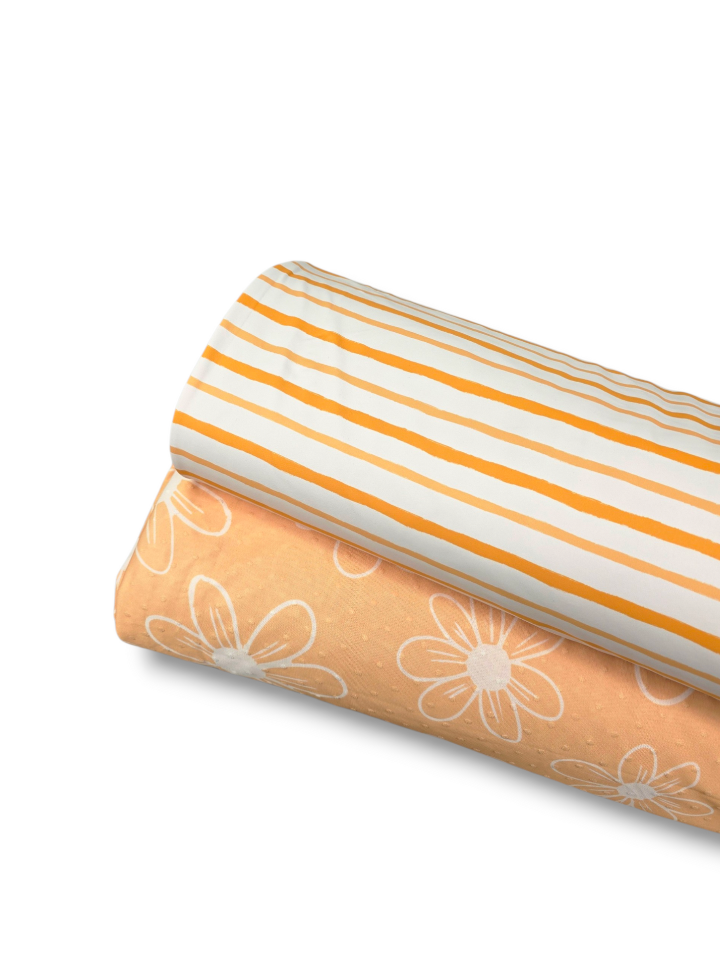 *Unique Design* Swiss Dot Knit White Retro Daisy Yellow