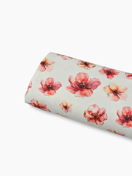 *Unique Design* Willow Ribbed Knit Gold Floral Pink