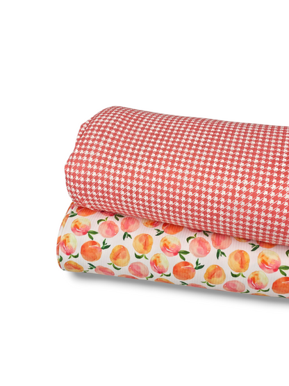 *Unique Design* Willow Ribbed Knit Summer Houndstooth Coral