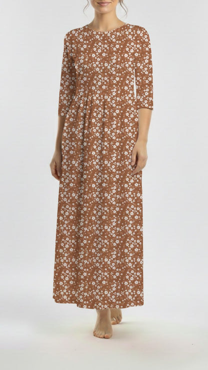 *Unique Design* Willow Ribbed Knit White Autumn Floral