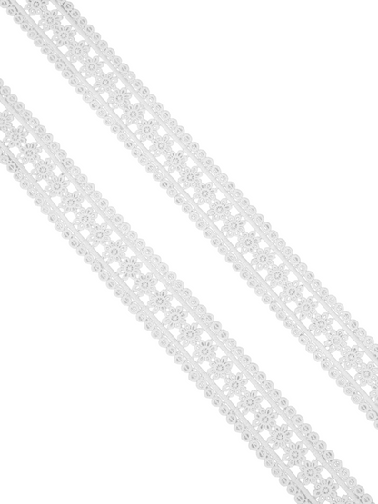 2" White Floral Venise Lace