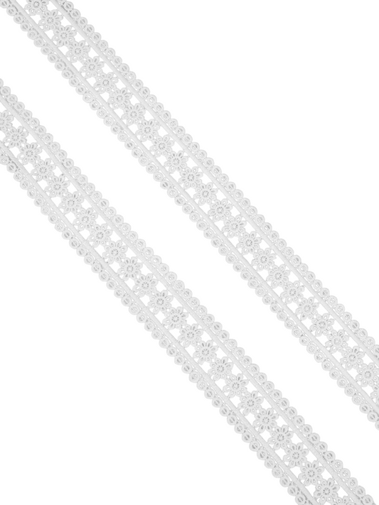2" White Floral Venise Lace