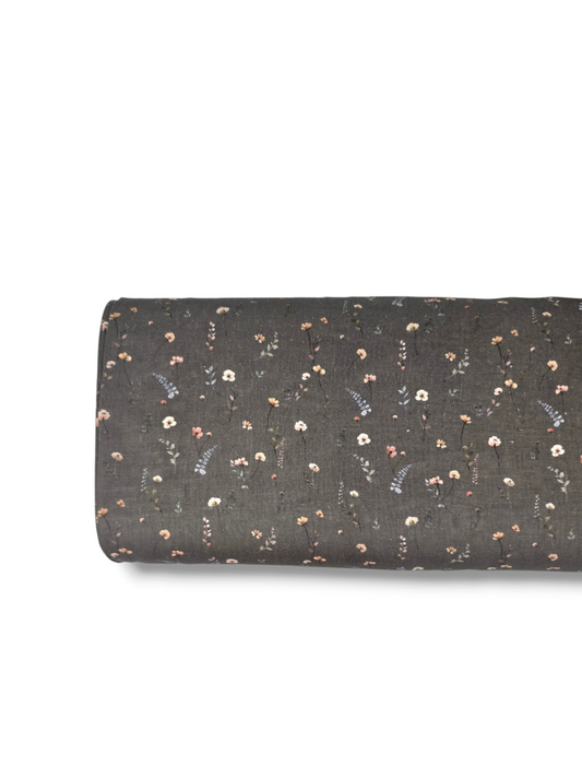 * Unique Design * Linen Ivory Wildflowers Mocha