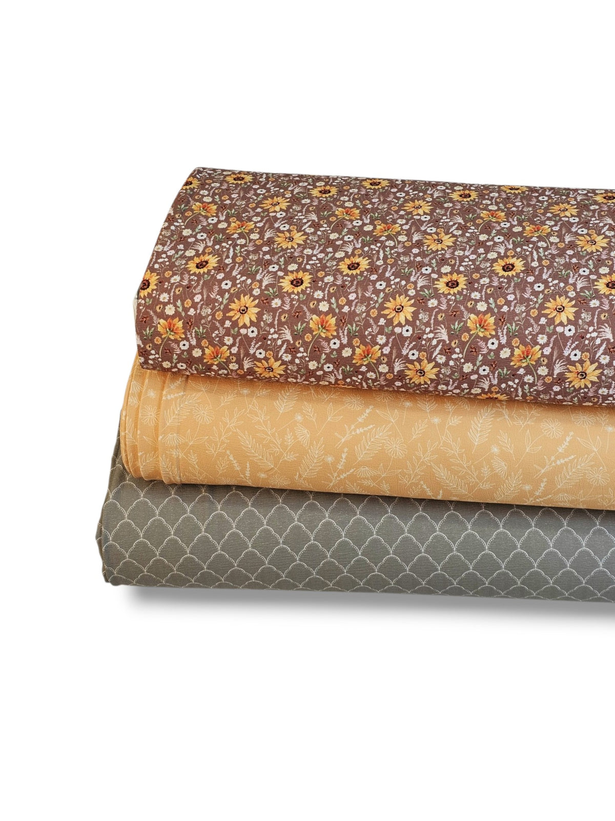 *Unique Design* Crinkled Crepe Autumn Sunflower Chestnut