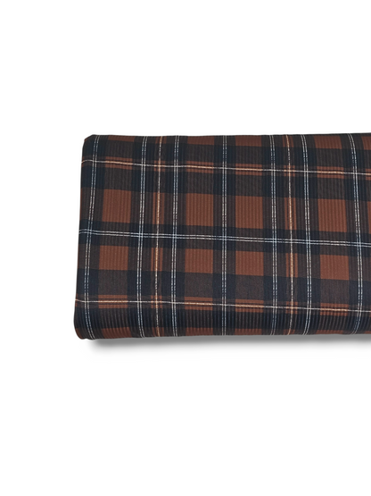 *Unique Design* Willow Ribbed Knit Cozy Plaid Midnight