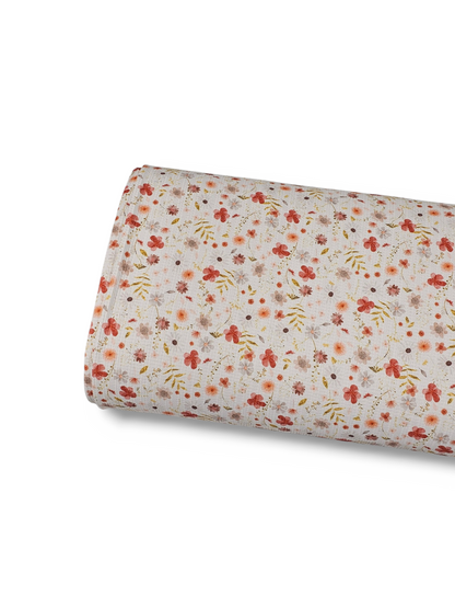 * Unique Design * Pointelle Autumn Gold Blooms Cream