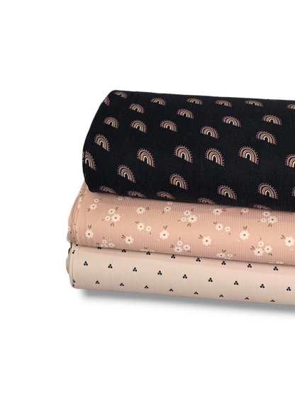 *Unique Design* Cotton Muslin Rainbow Bliss Black