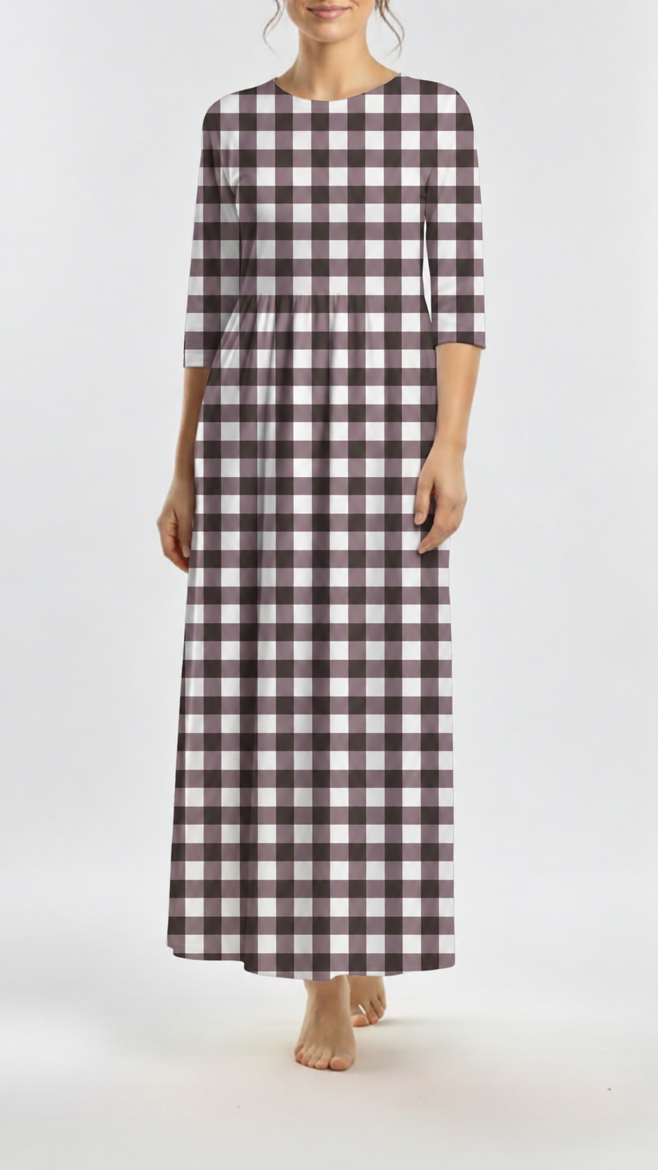 * Unique Design * Cotton Knit Fall Gingham Purple