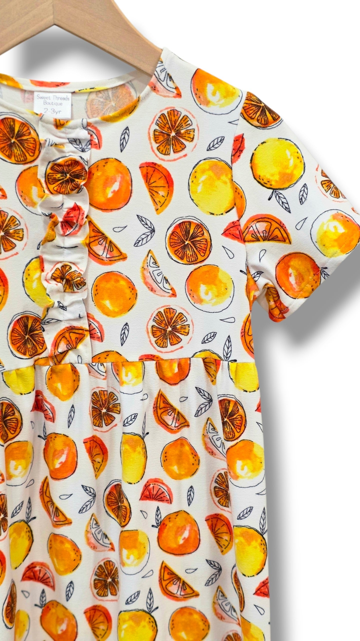 2-3 Yr Single Brushed Poly Orange Bliss Dress