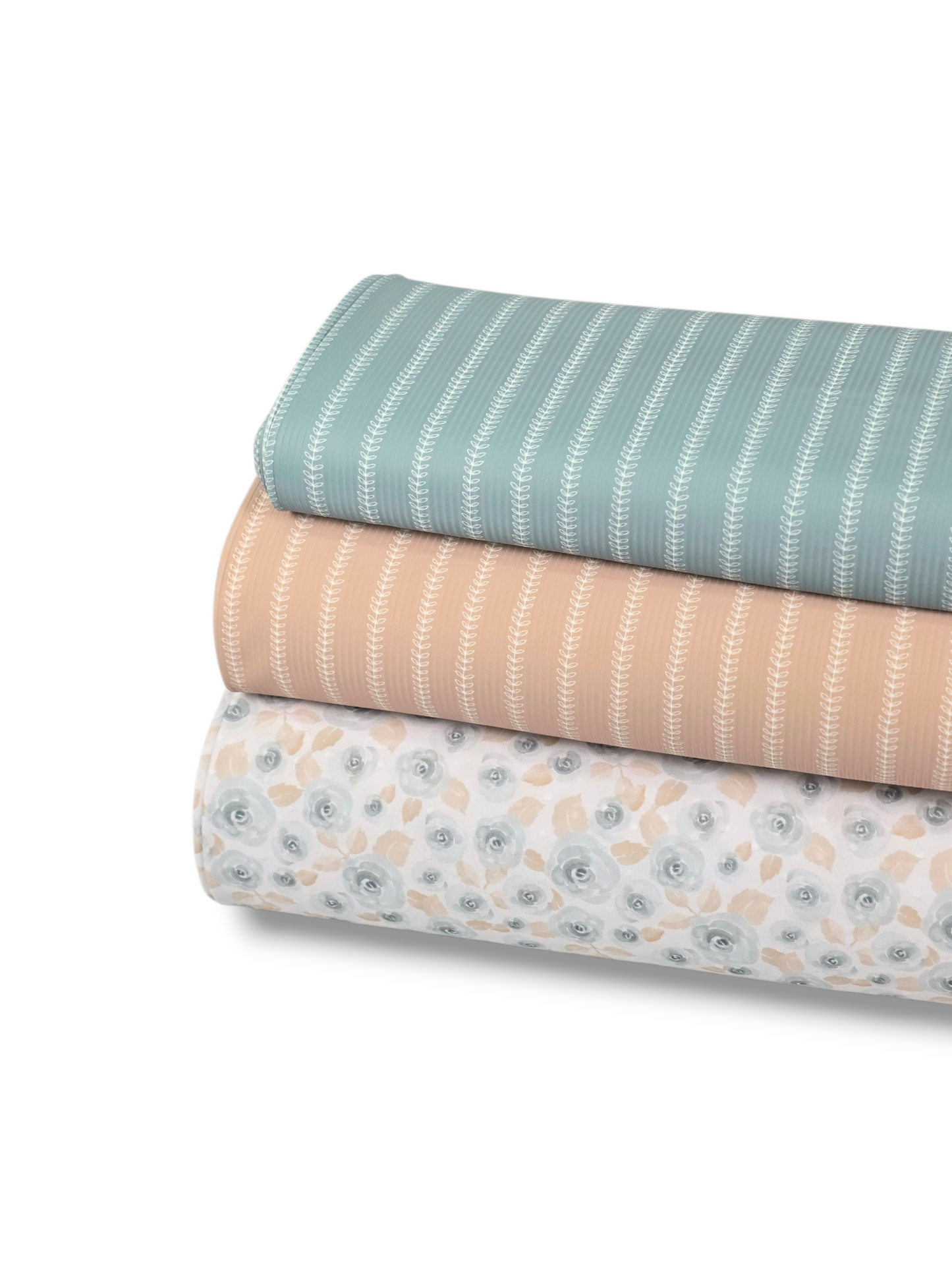 * Unique Design * Swiss Dot Knit Classic Roses Soft Blue