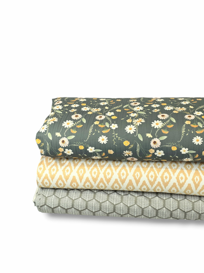 * Unique Design * Pointelle Yellow Wildflower Field Olive