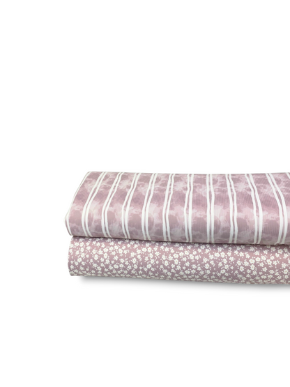 *Unique Design* Willow Ribbed Knit Mini White Symphony Lavender Rose