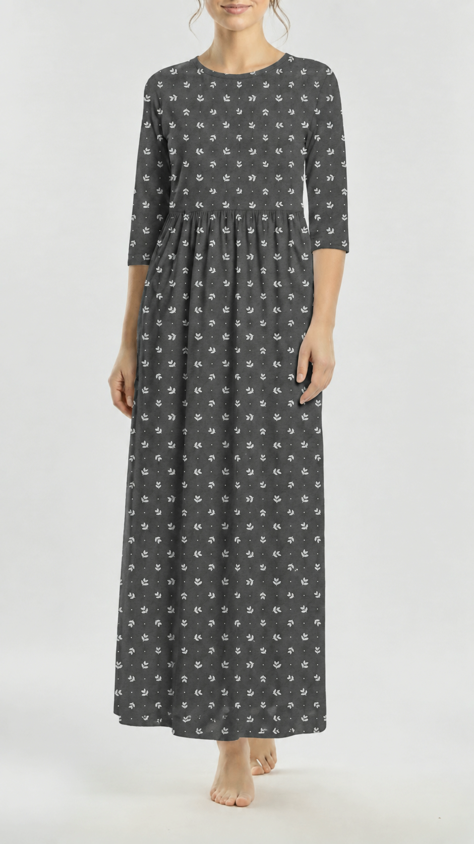 * Unique Design * Linen Moonlit Sprigs Slate