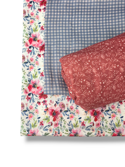 * Unique Design * Linen Gingham Check Denim