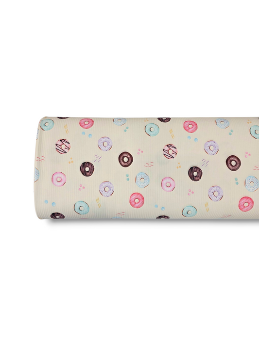 *Unique Design* Willow Ribbed Knit Donut Fun Cream