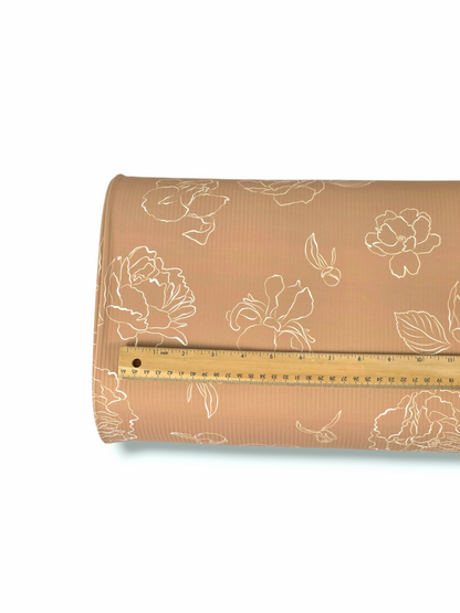* Unique Design * Willow Ribbed Knit Dreamy Blooms Tan