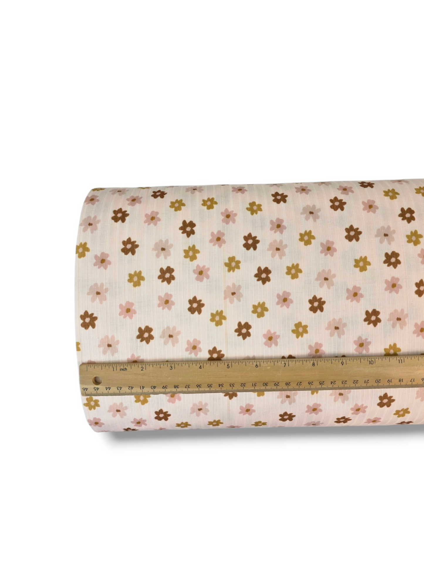 * Unique Design * Ribbed Knit Cotton Feel Scattered Daisies Pink