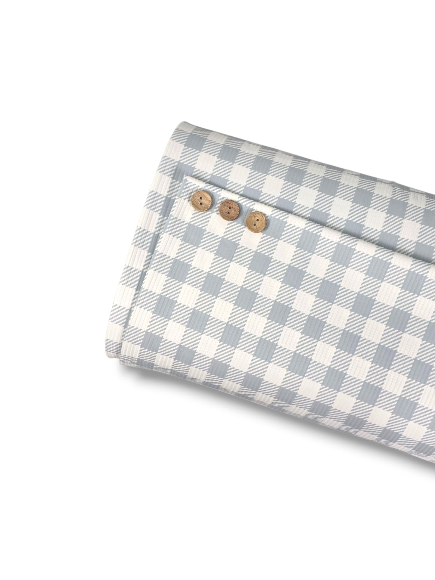 *Unique Design* Willow Ribbed Knit Dusty Blue Gingham