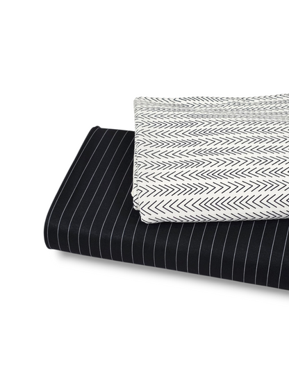 Reign Rib Knit Chevron Stripe White