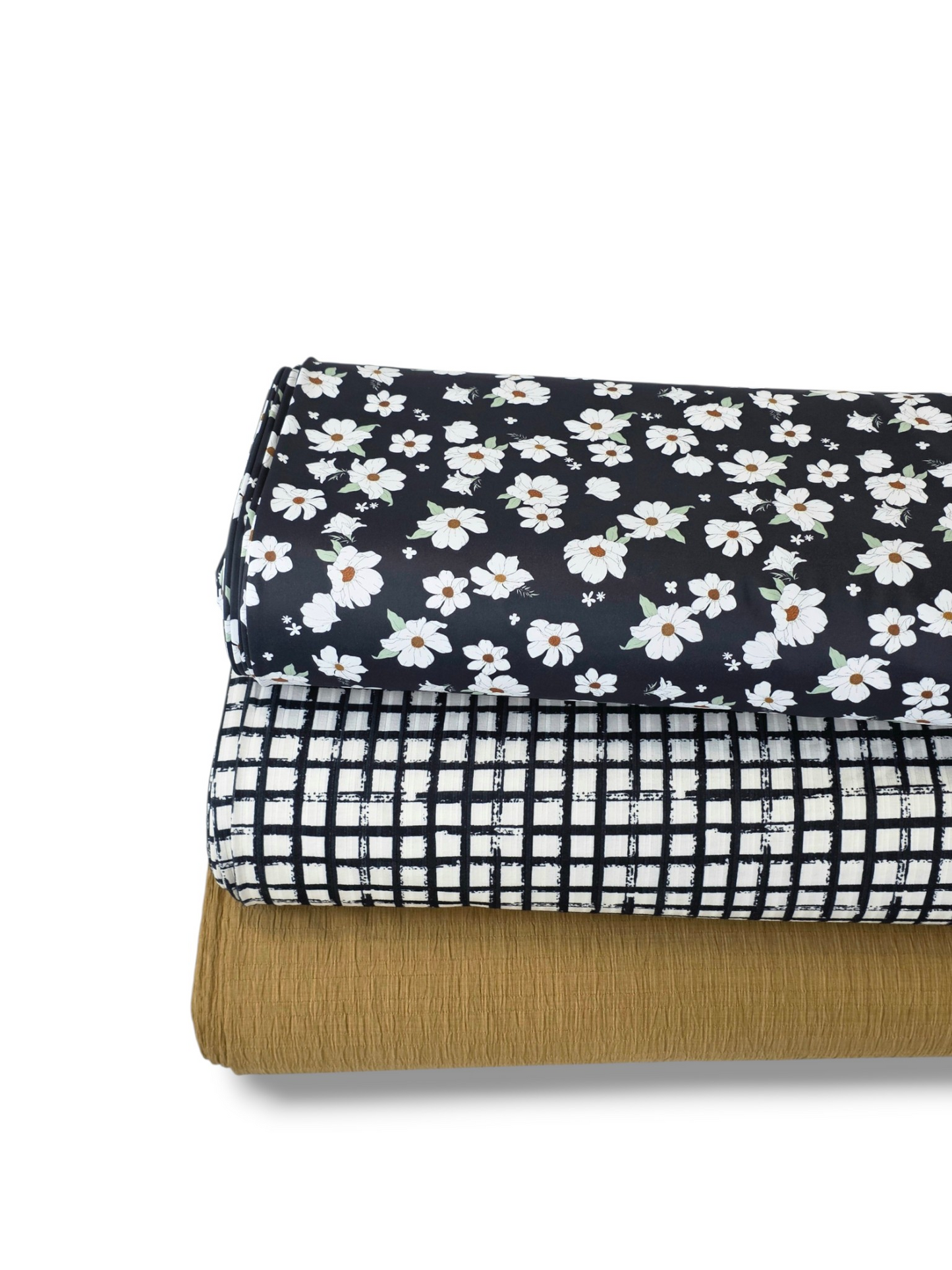 * Unique Design * Tricot Knit Cottage Daisy Black