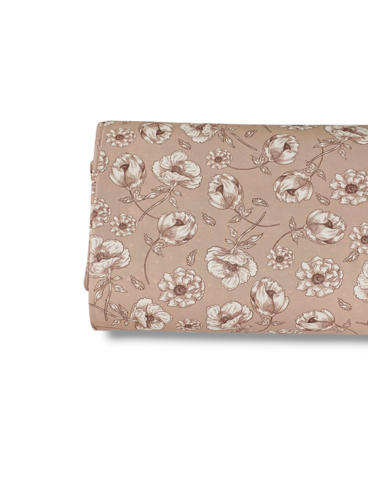 * Unique Design * Swiss Dot Knit Heirloom Floral Soft Rose