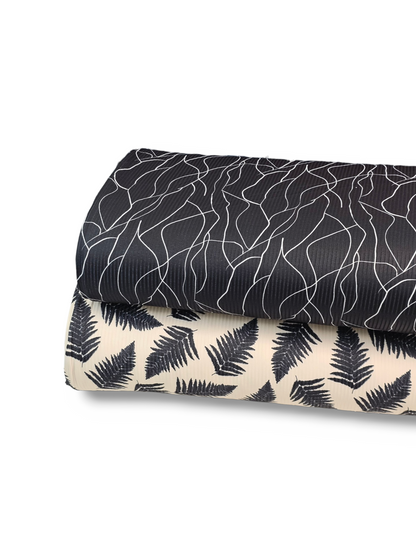 *Unique Design* Willow Ribbed Knit Geometric Sketch Black