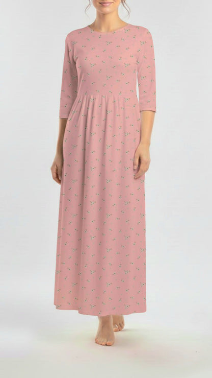 Poly Crepe Dainty Blossoms Pink